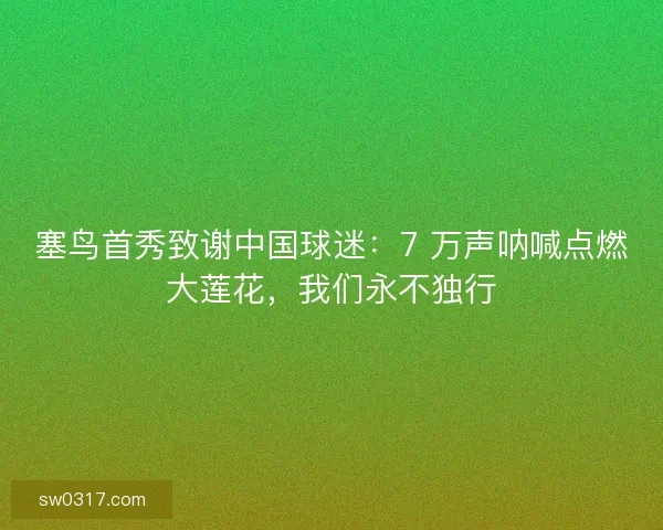 塞鸟首秀致谢中国球迷：7 万声呐喊点燃大莲花，我们永不独行