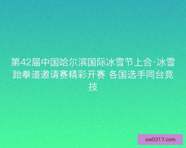 第42届中国哈尔滨国际冰雪节上合·冰雪跆拳道邀请赛精彩开赛 各国选手同台竞技 第42届中国哈尔滨国际冰雪节上合·冰雪跆拳道邀请赛精彩开赛 各国选手同台竞技