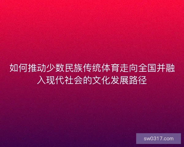 如何推动少数民族传统体育走向全国并融入现代社会的文化发展路径